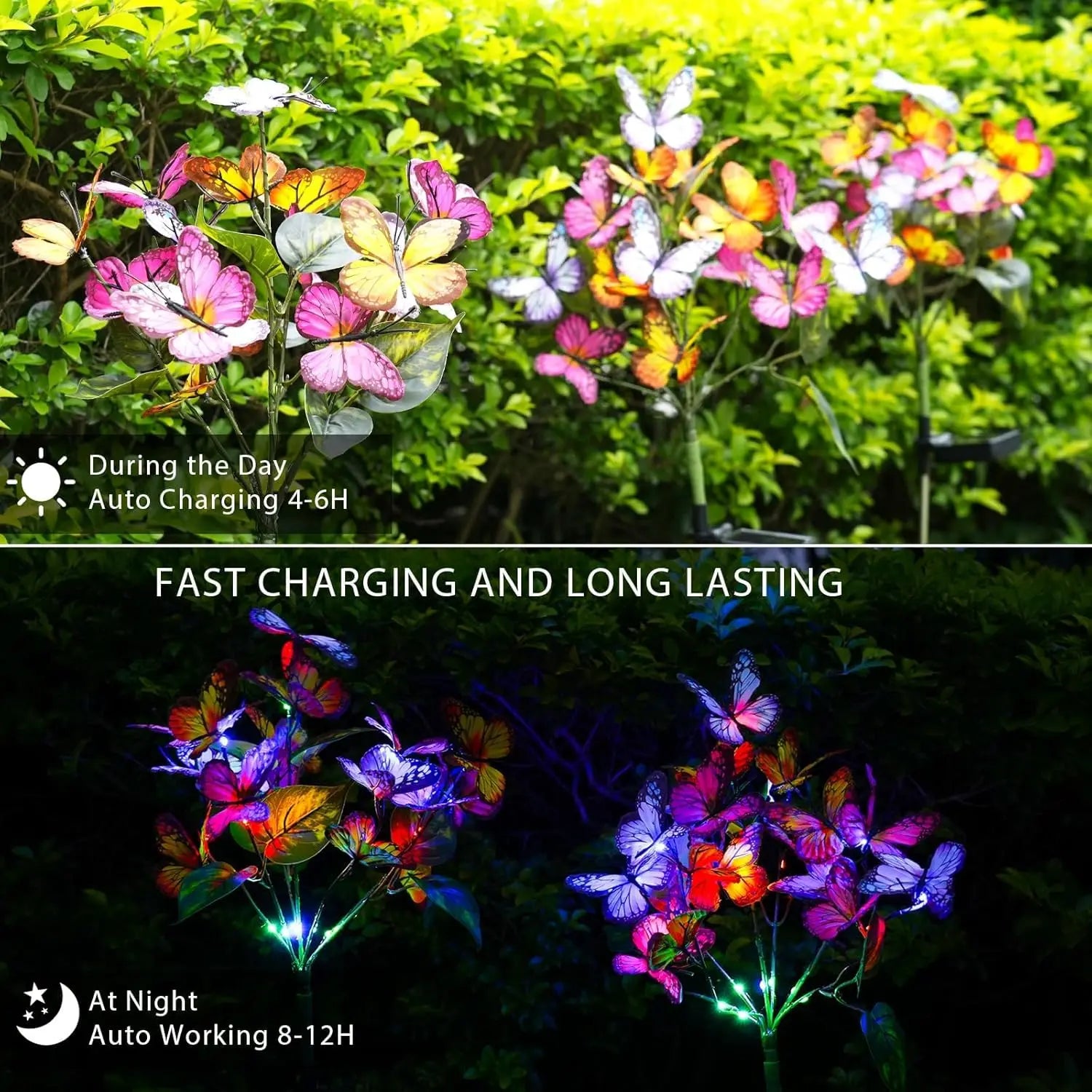 Outdoor Solar Butterflies Waterproof Decorative Garden Lights Outdoor Solar LED Lights for Patio Pathway Yard Wedding Decoration