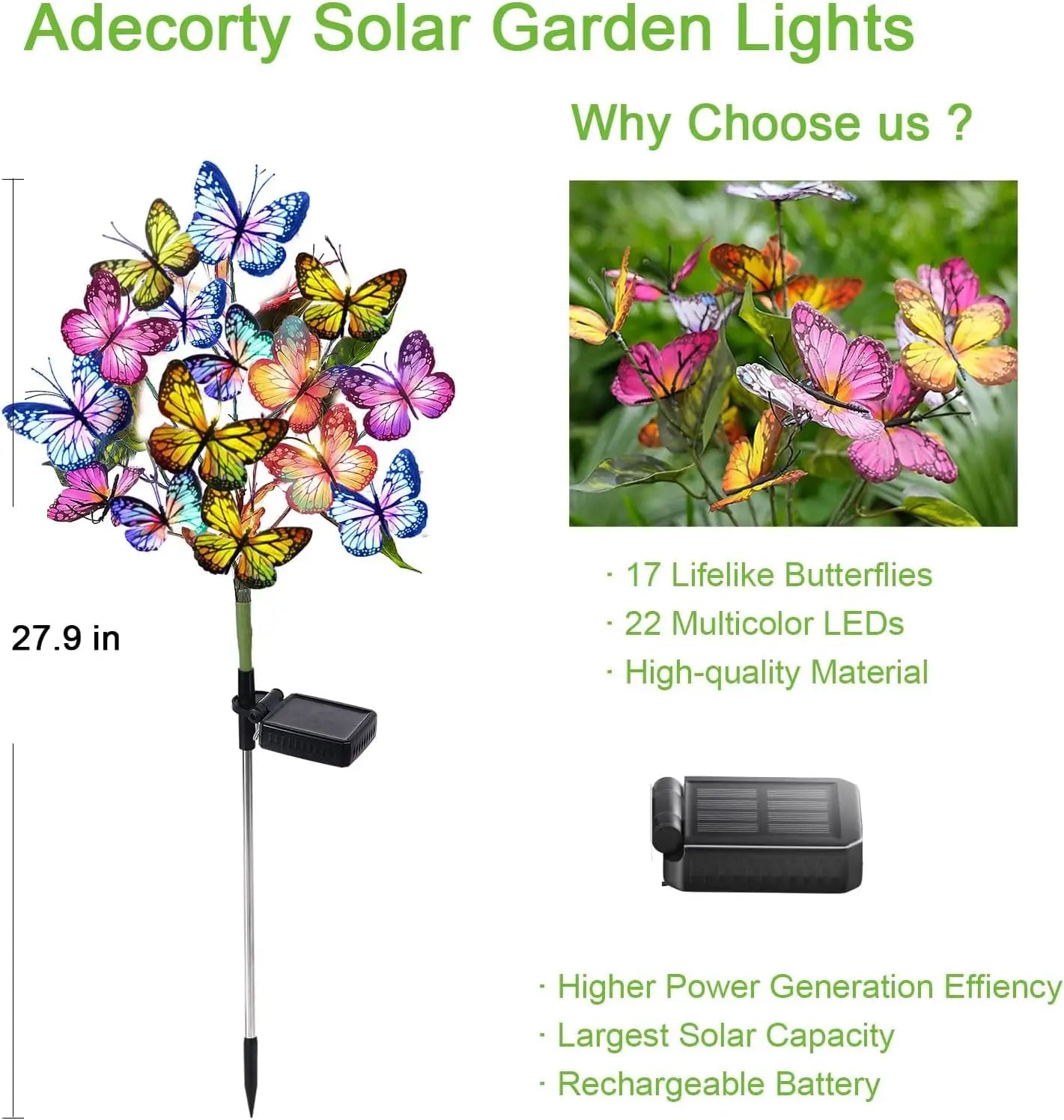 Outdoor Solar Butterflies Waterproof Decorative Garden Lights Outdoor Solar LED Lights for Patio Pathway Yard Wedding Decoration
