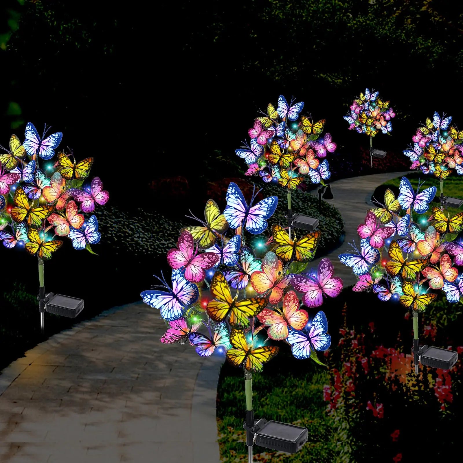 Outdoor Solar Butterflies Waterproof Decorative Garden Lights Outdoor Solar LED Lights for Patio Pathway Yard Wedding Decoration