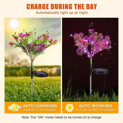 1Pc Solar Light Outdoor Garden Decorative Solar Powered Phalaenopsis Flower Light Waterproof IP65 Gardening Gifts for Women