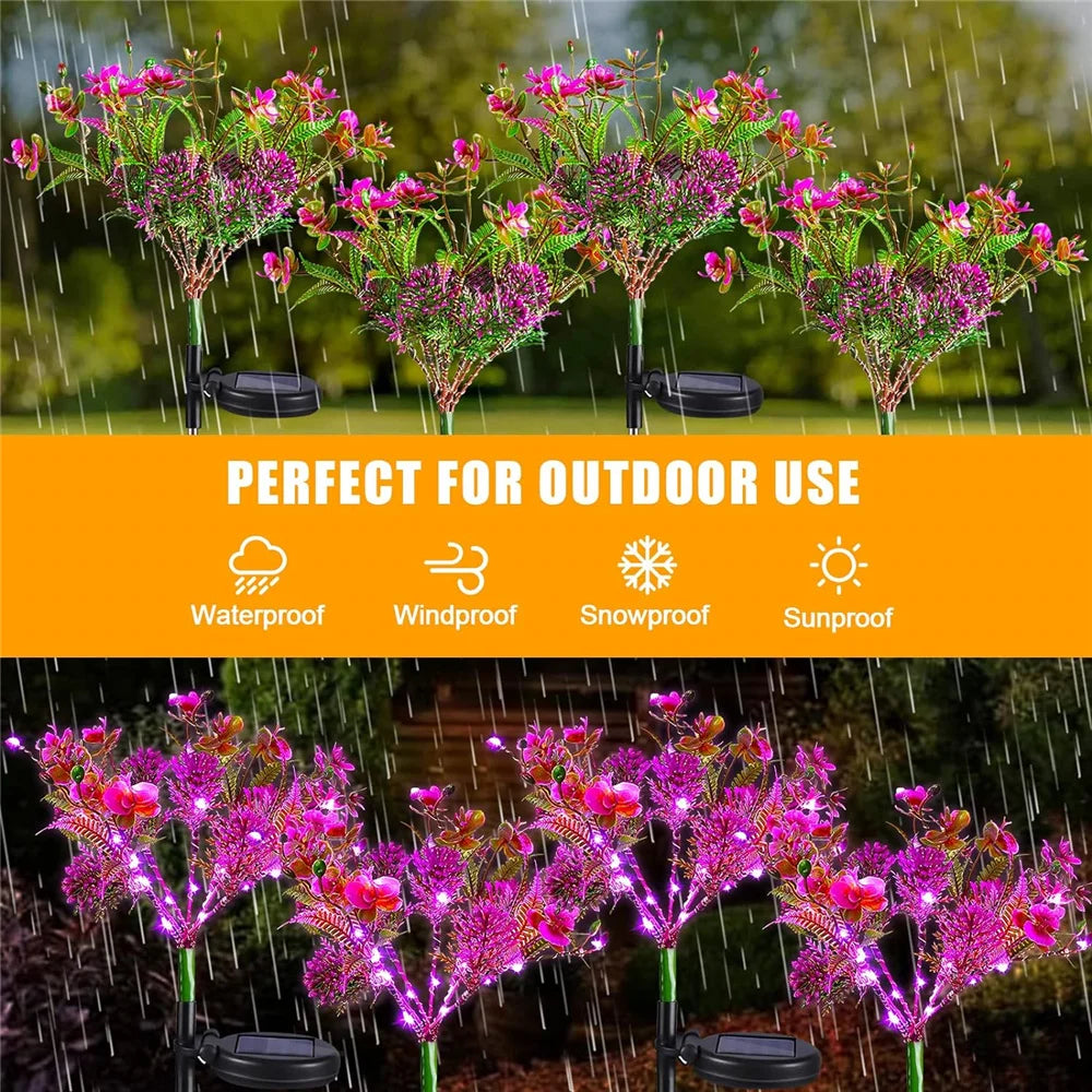 1Pc Solar Light Outdoor Garden Decorative Solar Powered Phalaenopsis Flower Light Waterproof IP65 Gardening Gifts for Women